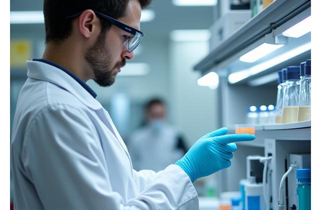 Lab technician performing quality assurance in a modern laboratory