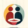 Icon of two people discussing, representing nutritional consulting