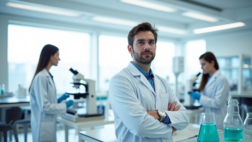 Scientists in a modern laboratory setting conducting research and quality control, symbolizing comprehensive supplement solutions.